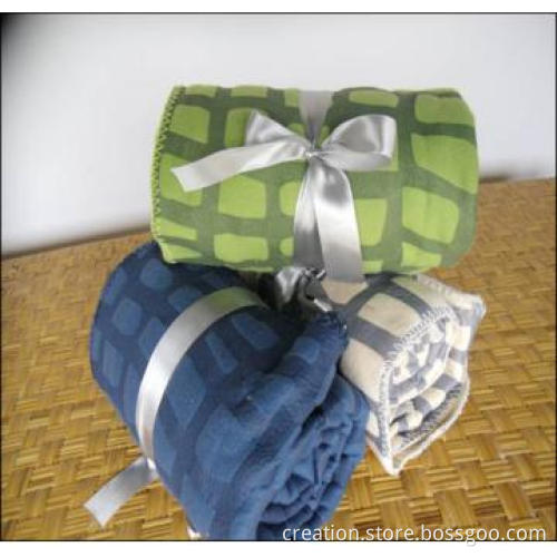 Embossed Polar Fleece Throw With Horse-Stiching Blankets